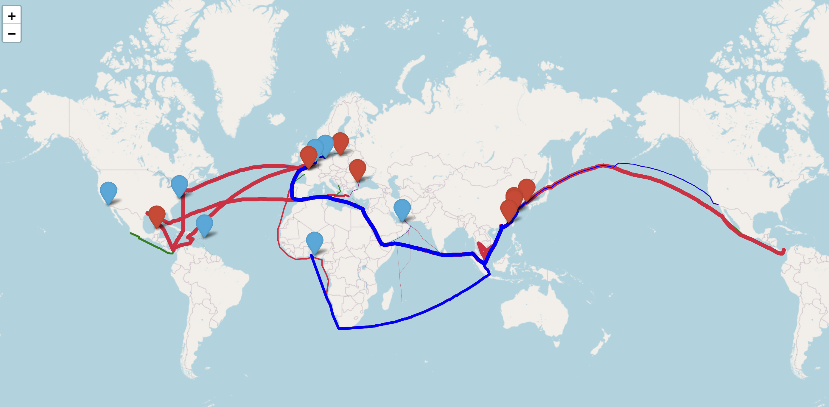 A smooth map of sea routes